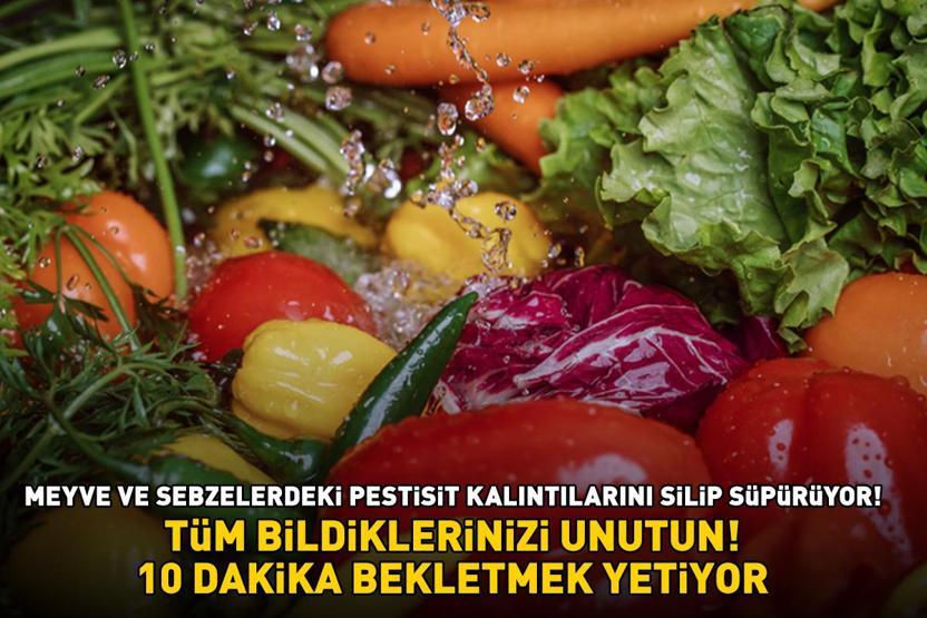 Tüm bildiklerinizi unutun Meyve ve sebzelerdeki pestisit kalıntılarını silip süpürüyor 10 DAKİKA BEKLETMEK YETİYOR