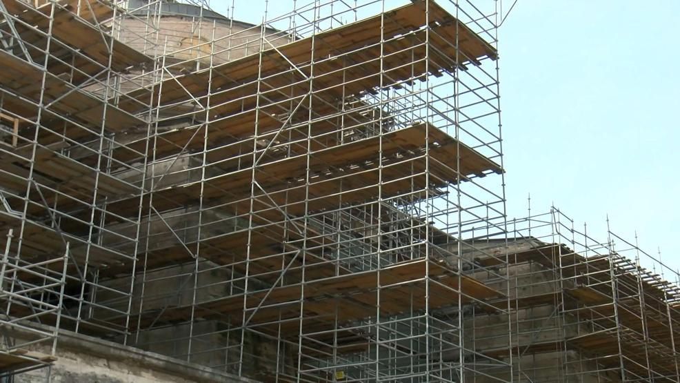 Ayasofya Camiindeki tarihin en kapsamlı restorasyon çalışması havadan görüntülendi