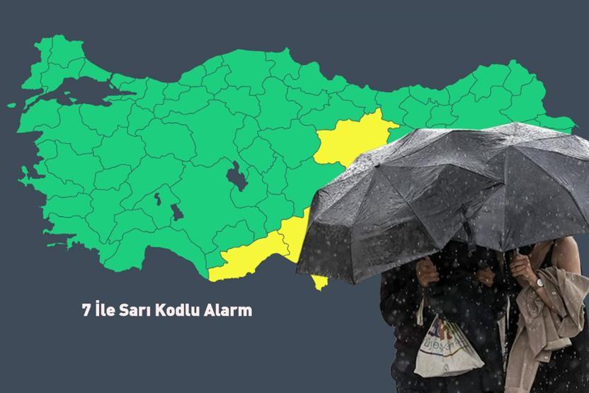 Meteoroloji’den Kuvvetli Yağış ve Fırtına Uyarısı: 7 İle Sarı Kodlu Alarm