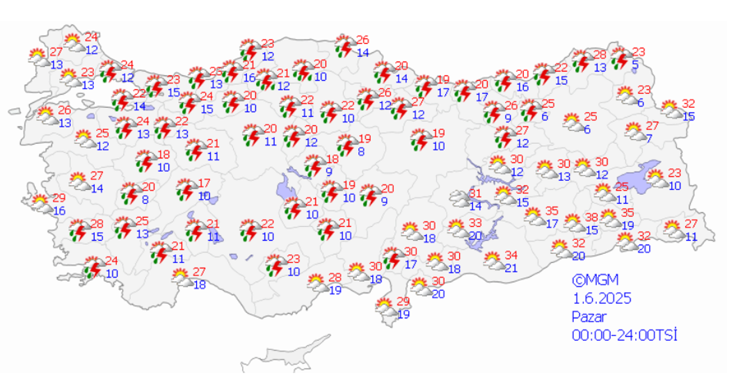 HAVA DURUMU | Meteorolojiden 14 il için sarı uyarı: Gök gürültülü sağanak yolda