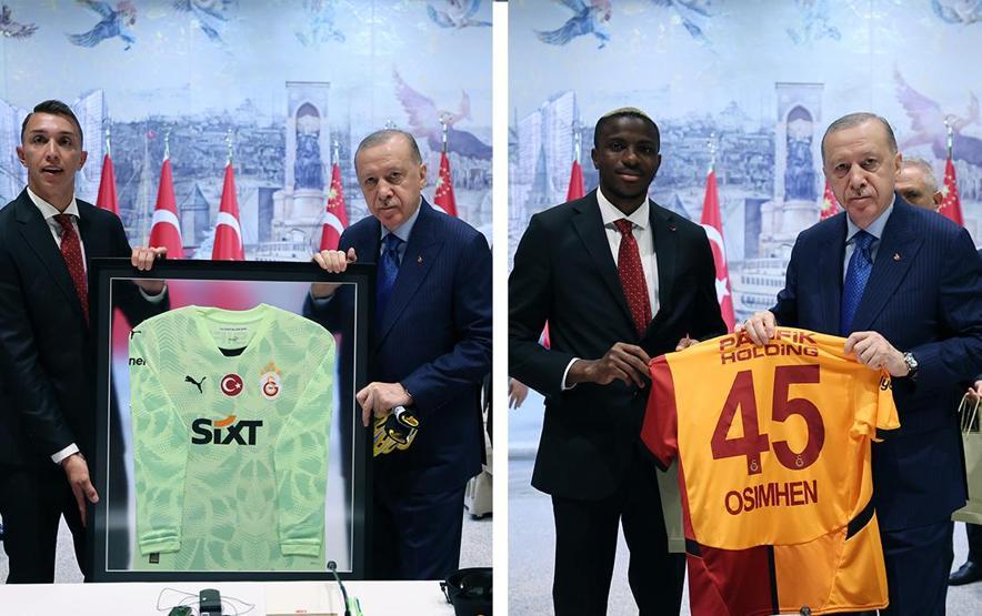 Cumhurbaşkanı Erdoğan, Süper Lig şampiyonu Galatasarayı kabul etti