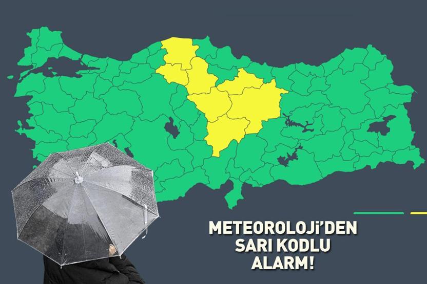 Dikkat Meteoroloji 7 ile sarı kodlu alarm verip uyardı: Kuvvetli yağış ve rüzgar geliyor