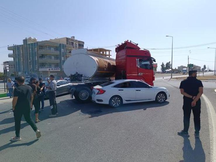Mardinde tanker ile otomobil çarpıştı: 6 yaralı