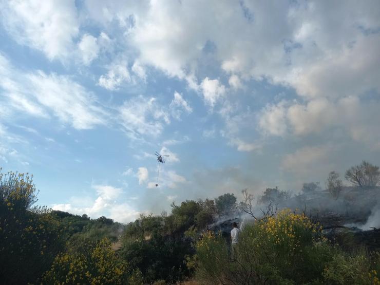 Çanakkaledeki otluk yangını 1 saatte söndürüldü