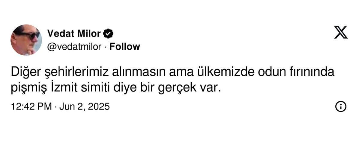 Vedat Milor açıkladı Ne İstanbul ne İzmir ne de Ankara Türkiyenin en iyi simidi...