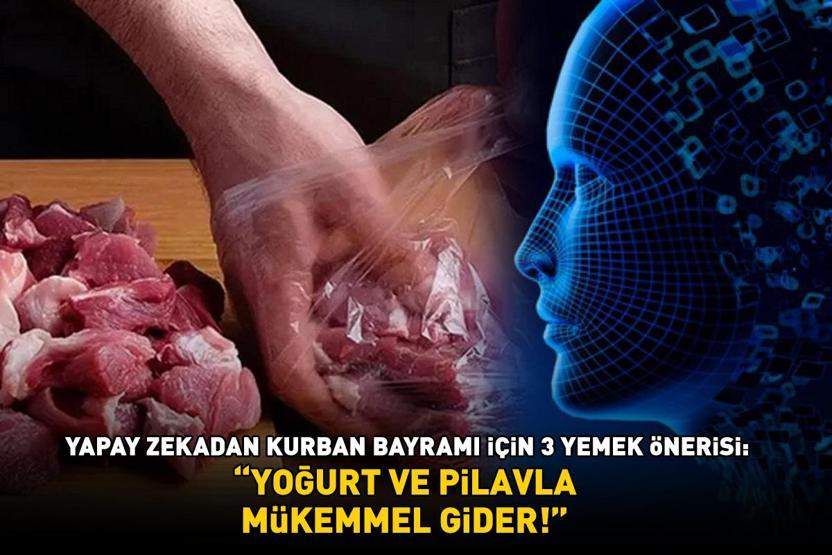 YAPAY ZEKADAN KURBAN BAYRAMI İÇİN 3 YEMEK TARİFİ ÖNERİSİ ChatGPT noktayı koydu: Yoğurt ve pilavla birlikte mükemmel gider