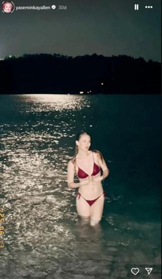 Yasemin Kay Allen, Sıcaktan Bunalarak Geceyi Denizde Geçirdi