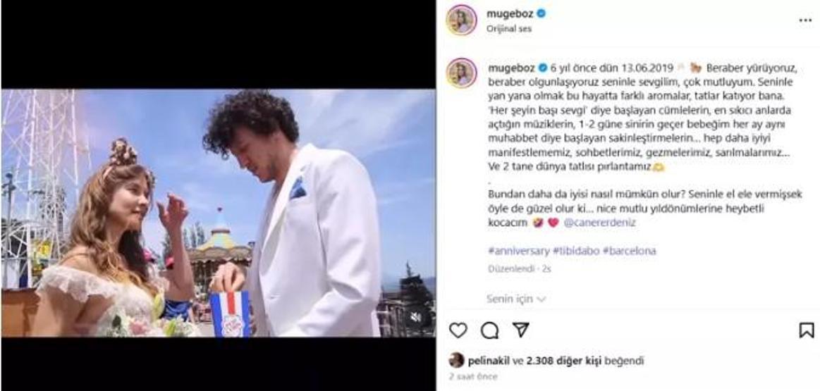 Müge Boz ve Caner Erdeniz, 6. Yıldönümlerini Romantik Bir Paylaşımla Kutladı