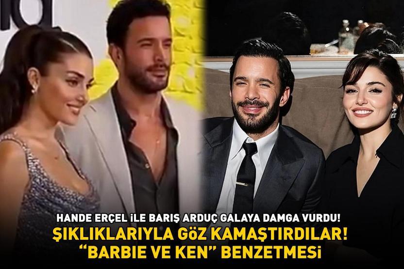 Hande Erçel ve Barış Arduç galaya damga vurdu Şıklıklarıyla göz kamaştırdılar BARBIE İLE KEN GİBİLER