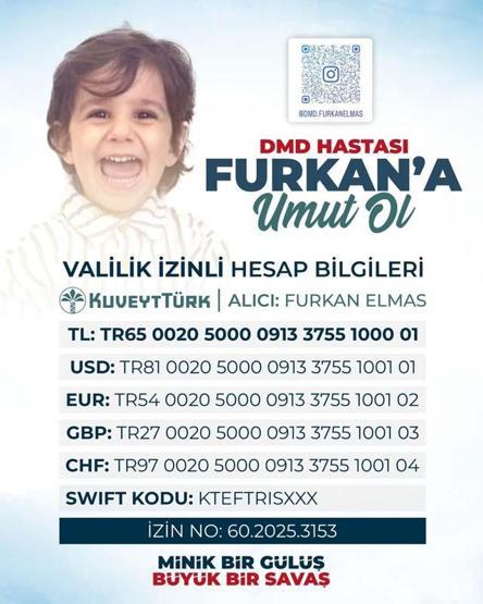 DMD hastası 3 yaşındaki Furkan için umut arayışı