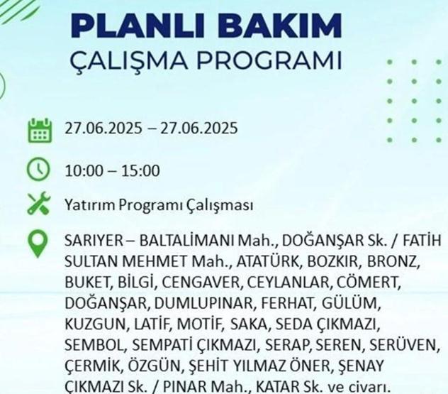 İSTANBUL’UN 19 İLÇESİNDE ELEKTRİK KESİNTİSİ: İstanbulda Elektrikler Ne Zaman Gelecek BEDAŞ’tan 27 Haziran Uyarısı