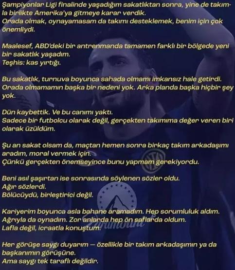 Turnuvadan elenen Interde ortalık karıştı Hakan Çalhanoğluna açık kapı...