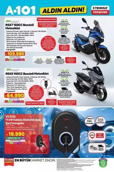A101 AKTÜEL 3 TEMMUZ 2025 KATALOĞU| A101 aktüel indirimlerinde bu hafta neler var Benzinli motosiklet, hava soğutucu, kamp çadırı, plaj şemsiyesi, taşınabilir piyano, beyaz eşya raflarda yerini alıyor