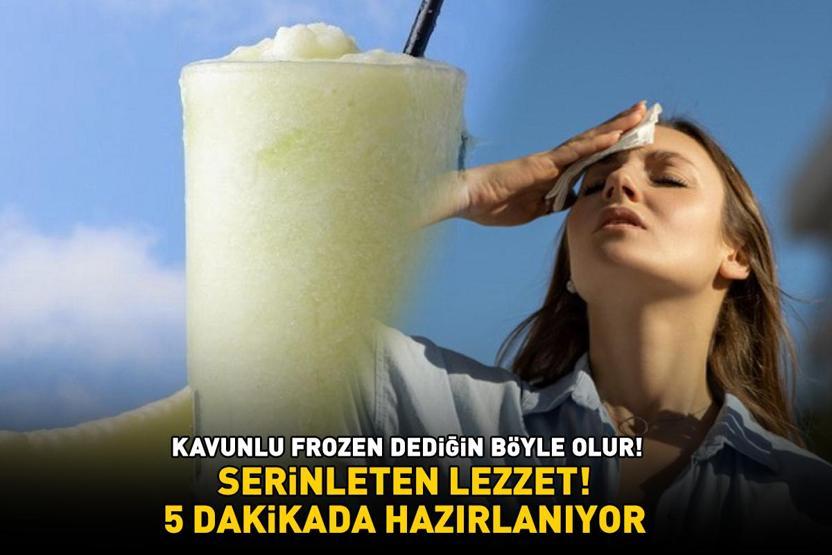 Kavurucu yaz sıcaklarında serinleten lezzet Kavunlu frozen dediğin böyle olur 5 dakikada hazırlanıyor