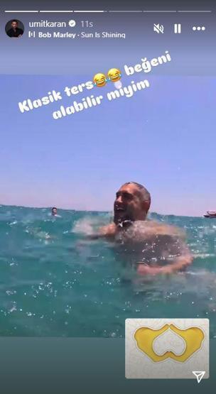 Eski futbolcu Ümit Karandan tatil paylaşımları DENİZİN KEYFİNİ ÇIKARDI
