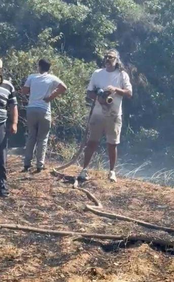 Kurtlar Vadisinin Abdülheyiydi Kenan Çoban, Çanakkalede çıkan yangına müdahale etti