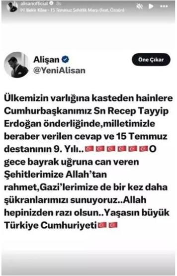 Ünlü Sanatçılardan 15 Temmuz Mesajları: Kahramanlar Unutulmadı