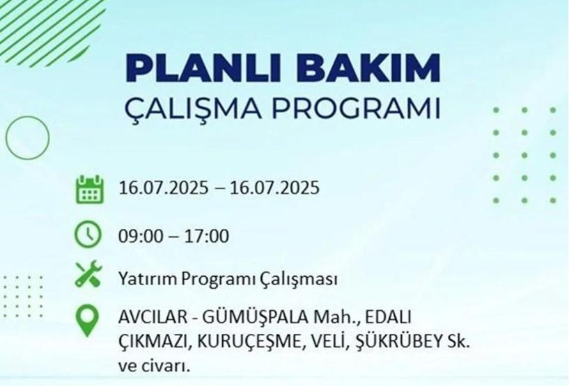 İSTANBUL’DA ELEKTRİKLER NE ZAMAN GELECEK İstanbul’da 21 İlçede Elektrik Kesintisi 16 Temmuz 2025