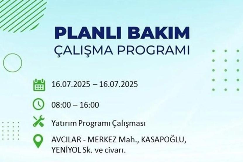 İSTANBUL’DA ELEKTRİKLER NE ZAMAN GELECEK İstanbul’da 21 İlçede Elektrik Kesintisi 16 Temmuz 2025