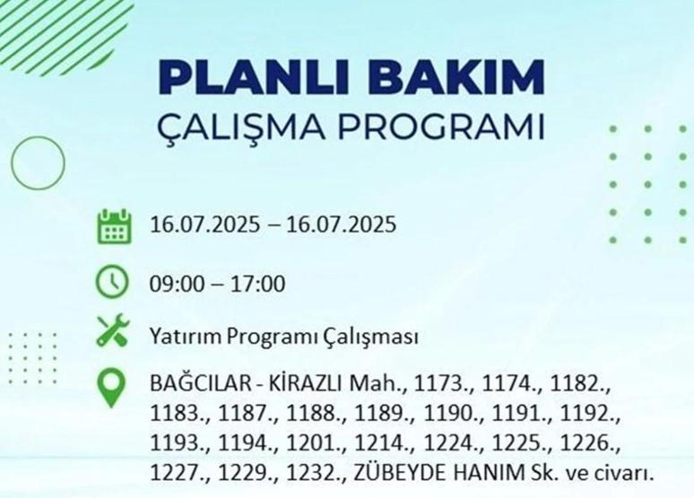 İSTANBUL’DA ELEKTRİKLER NE ZAMAN GELECEK İstanbul’da 21 İlçede Elektrik Kesintisi 16 Temmuz 2025