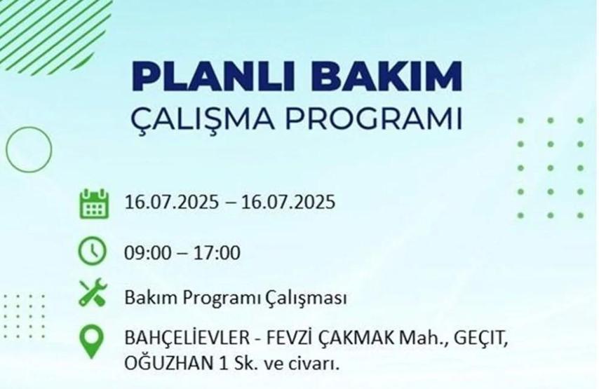 İSTANBUL’DA ELEKTRİKLER NE ZAMAN GELECEK İstanbul’da 21 İlçede Elektrik Kesintisi 16 Temmuz 2025