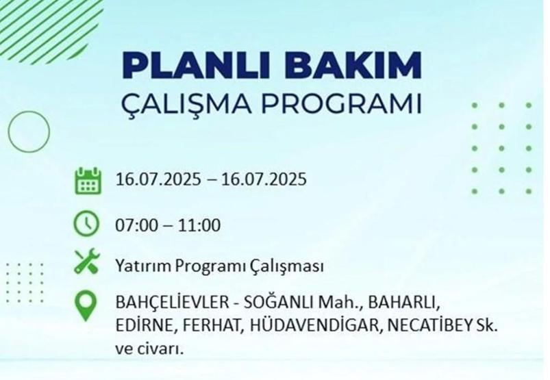 İSTANBUL’DA ELEKTRİKLER NE ZAMAN GELECEK İstanbul’da 21 İlçede Elektrik Kesintisi 16 Temmuz 2025