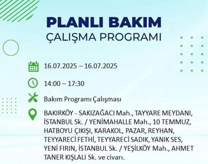 İSTANBUL’DA ELEKTRİKLER NE ZAMAN GELECEK İstanbul’da 21 İlçede Elektrik Kesintisi 16 Temmuz 2025
