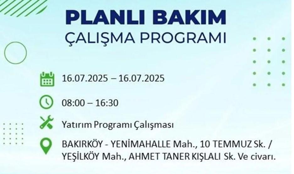 İSTANBUL’DA ELEKTRİKLER NE ZAMAN GELECEK İstanbul’da 21 İlçede Elektrik Kesintisi 16 Temmuz 2025