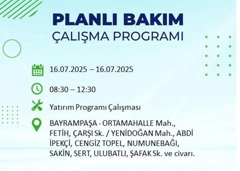 İSTANBUL’DA ELEKTRİKLER NE ZAMAN GELECEK İstanbul’da 21 İlçede Elektrik Kesintisi 16 Temmuz 2025