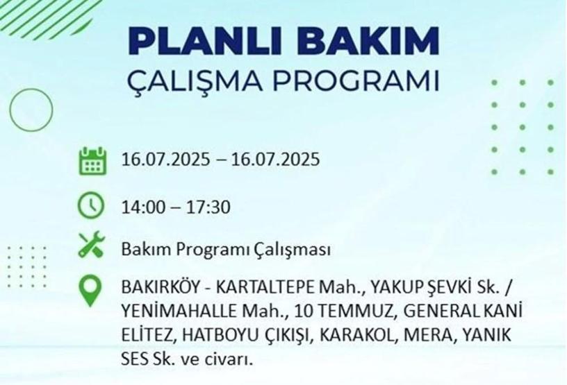 İSTANBUL’DA ELEKTRİKLER NE ZAMAN GELECEK İstanbul’da 21 İlçede Elektrik Kesintisi 16 Temmuz 2025