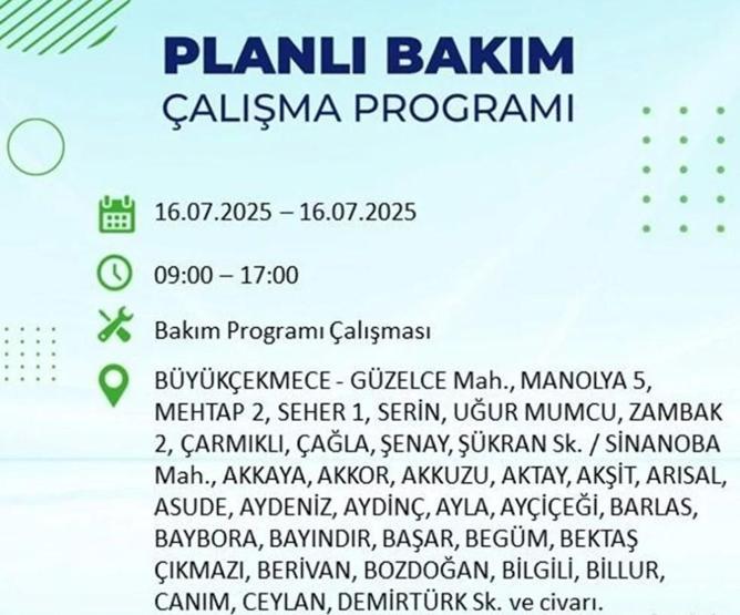 İSTANBUL’DA ELEKTRİKLER NE ZAMAN GELECEK İstanbul’da 21 İlçede Elektrik Kesintisi 16 Temmuz 2025