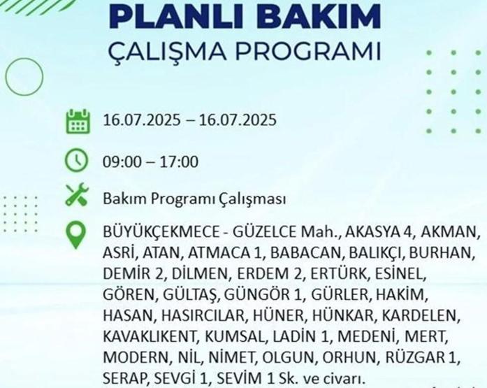 İSTANBUL’DA ELEKTRİKLER NE ZAMAN GELECEK İstanbul’da 21 İlçede Elektrik Kesintisi 16 Temmuz 2025