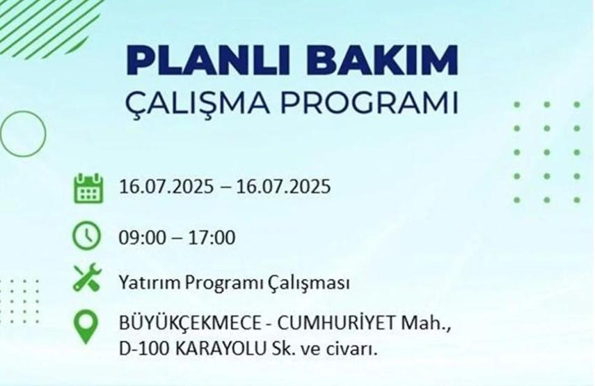 İSTANBUL’DA ELEKTRİKLER NE ZAMAN GELECEK İstanbul’da 21 İlçede Elektrik Kesintisi 16 Temmuz 2025