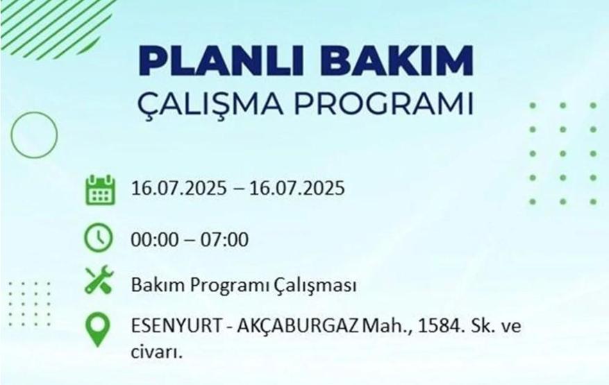 İSTANBUL’DA ELEKTRİKLER NE ZAMAN GELECEK İstanbul’da 21 İlçede Elektrik Kesintisi 16 Temmuz 2025