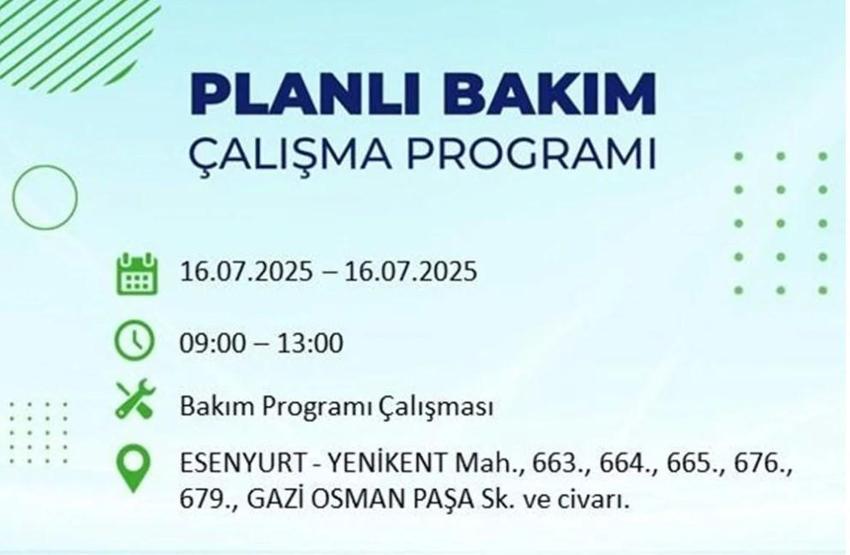 İSTANBUL’DA ELEKTRİKLER NE ZAMAN GELECEK İstanbul’da 21 İlçede Elektrik Kesintisi 16 Temmuz 2025