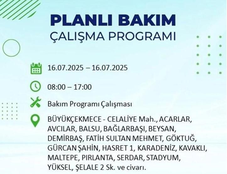 İSTANBUL’DA ELEKTRİKLER NE ZAMAN GELECEK İstanbul’da 21 İlçede Elektrik Kesintisi 16 Temmuz 2025