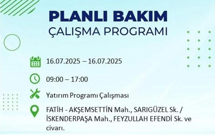 İSTANBUL’DA ELEKTRİKLER NE ZAMAN GELECEK İstanbul’da 21 İlçede Elektrik Kesintisi 16 Temmuz 2025