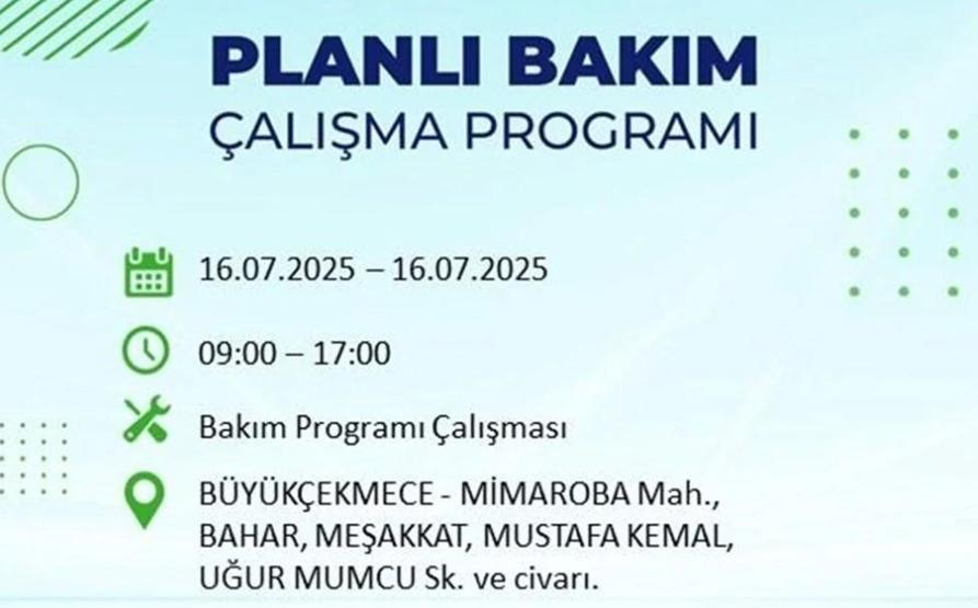 İSTANBUL’DA ELEKTRİKLER NE ZAMAN GELECEK İstanbul’da 21 İlçede Elektrik Kesintisi 16 Temmuz 2025