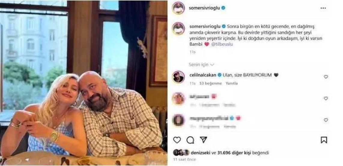 Somer Sivrioğlu ve Genç Aşkı Tilbe Usludan Romantik Karpuzlu Poz