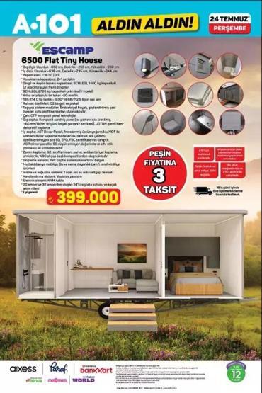 A101 24 Temmuz Aktüel Kataloğu: Tiny House ve Elektrikli Araç Geliyor Saç Şekillendiriciden Beyaz Eşyaya Büyük Fırsatlar İşte A101 24 Temmuz Kataloğu