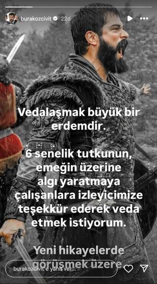 Altı yıllık dönem kapandı Burak Özçivit Kuruluş Osmana veda etti 4 milyon TL istediği konuşuldu