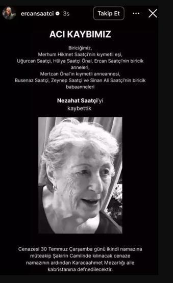 Ercan Saatçi’den Annesine Duygusal Veda: Sanal Medyada Paylaştığı Mesajla Sevenlerini Üzdü