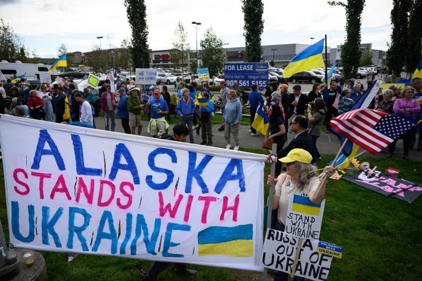 Alaska’da Putin’e protestolu karşılama