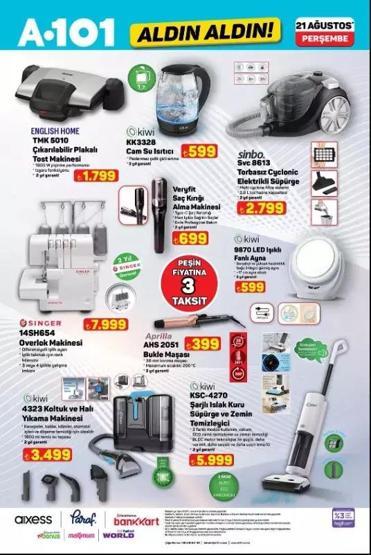 A101 AKTÜEL ÜRÜNLER: 21 Ağustos A101 Kataloğu Bu Hafta Aldın aldın Kataloğunda Neler İndirimde Hoparlör, Kablosuz Klavye, Çamaşır Makinesi, Buzdolabı...