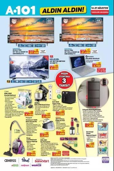 A101 AKTÜEL ÜRÜNLER: 21 Ağustos A101 Kataloğu Bu Hafta Aldın aldın Kataloğunda Neler İndirimde Hoparlör, Kablosuz Klavye, Çamaşır Makinesi, Buzdolabı...