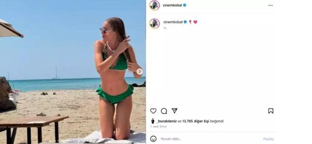 Sinem Kobal, Bikiniyle Tatil Pozu Paylaştı Mükemmel Fiziğiyle Büyüledi