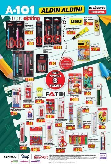 28 AĞUSTOS A101 KATALOĞU: Bu Perşembe A101’de neler indirimde A101 kırtasiye ürünleri bugün satışta