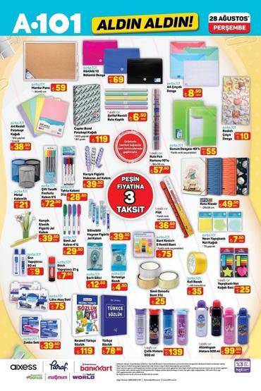 28 AĞUSTOS A101 KATALOĞU: Bu Perşembe A101’de neler indirimde A101 kırtasiye ürünleri bugün satışta