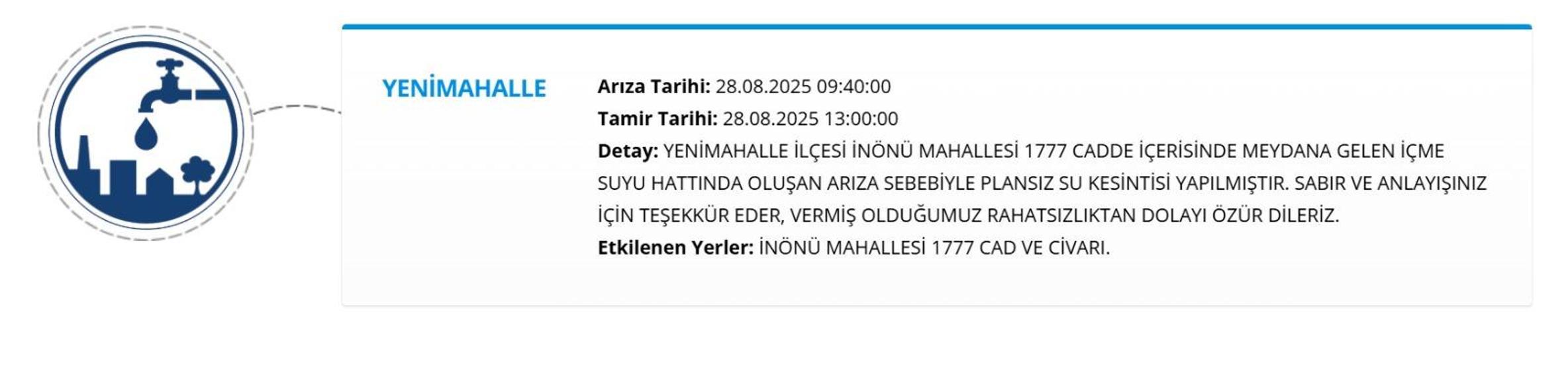 ASKİ ANKARA SU KESİNTİSİ: Ankarada Sular Ne Zaman Gelecek 28 Ağustos ASKİ Ankara Su Kesintisi Sorgulama