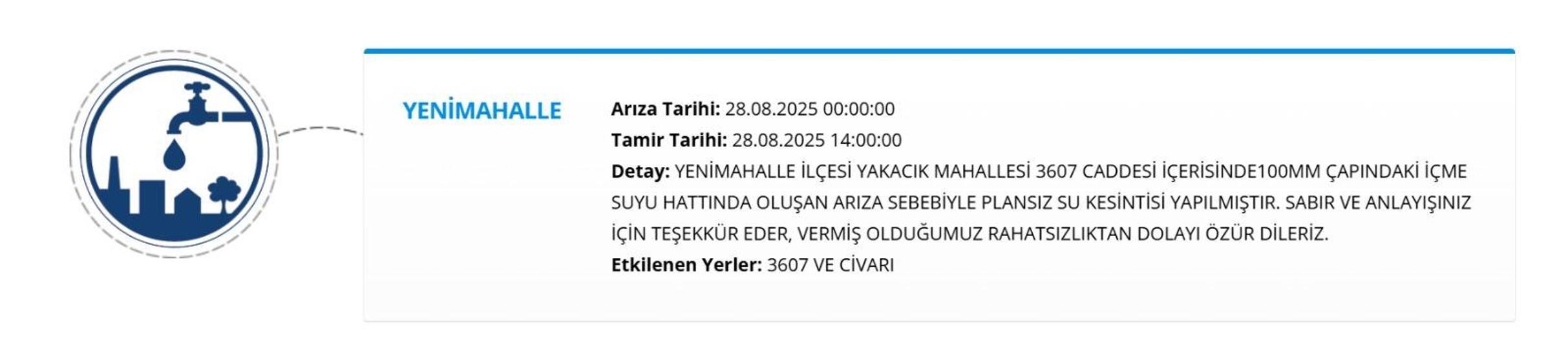 ASKİ ANKARA SU KESİNTİSİ: Ankarada Sular Ne Zaman Gelecek 28 Ağustos ASKİ Ankara Su Kesintisi Sorgulama